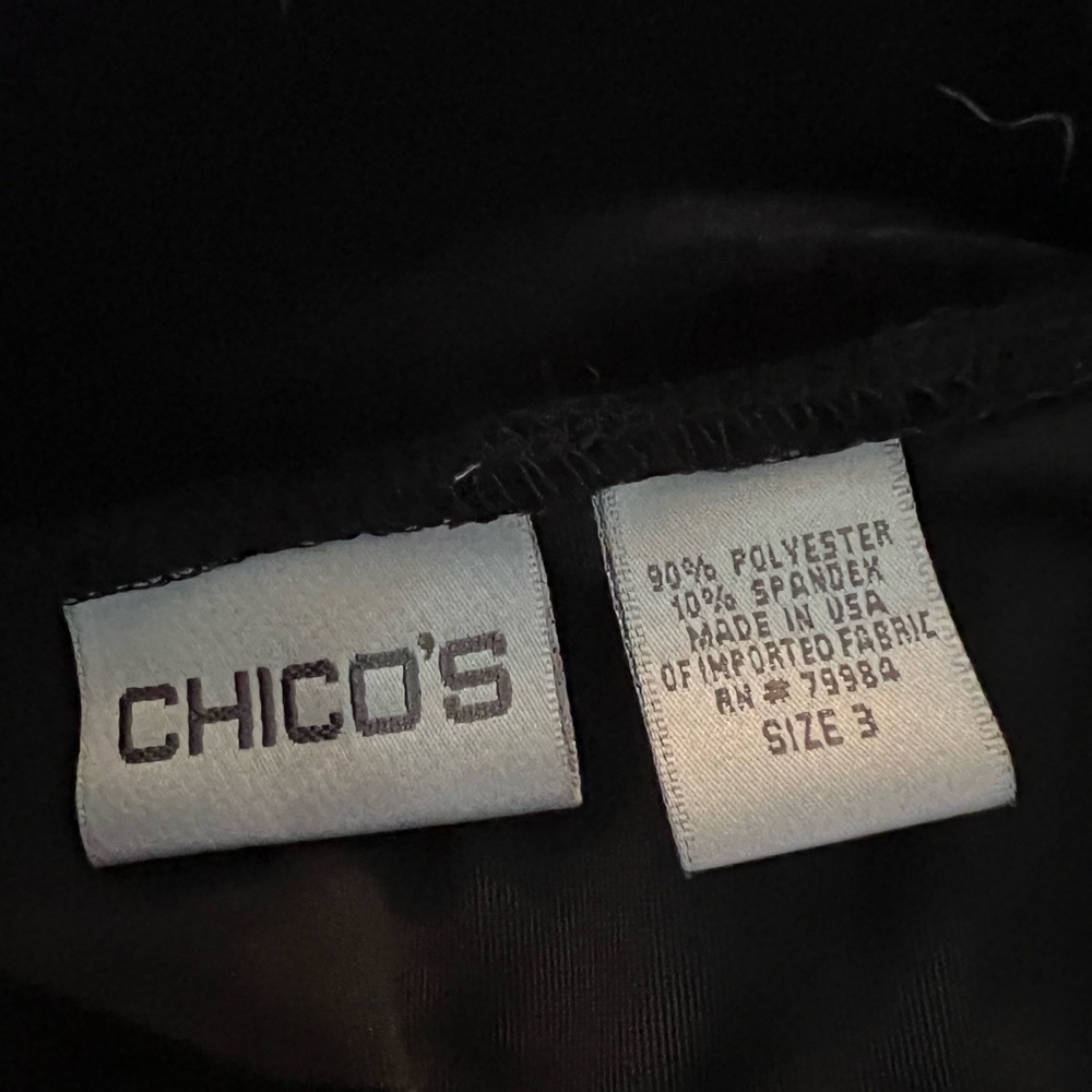 🔥🔥Chicos Design Sz 3 Black velvet Turtleneck Pull Over Top Short Sleeves Cute! - Picture 5 of 6